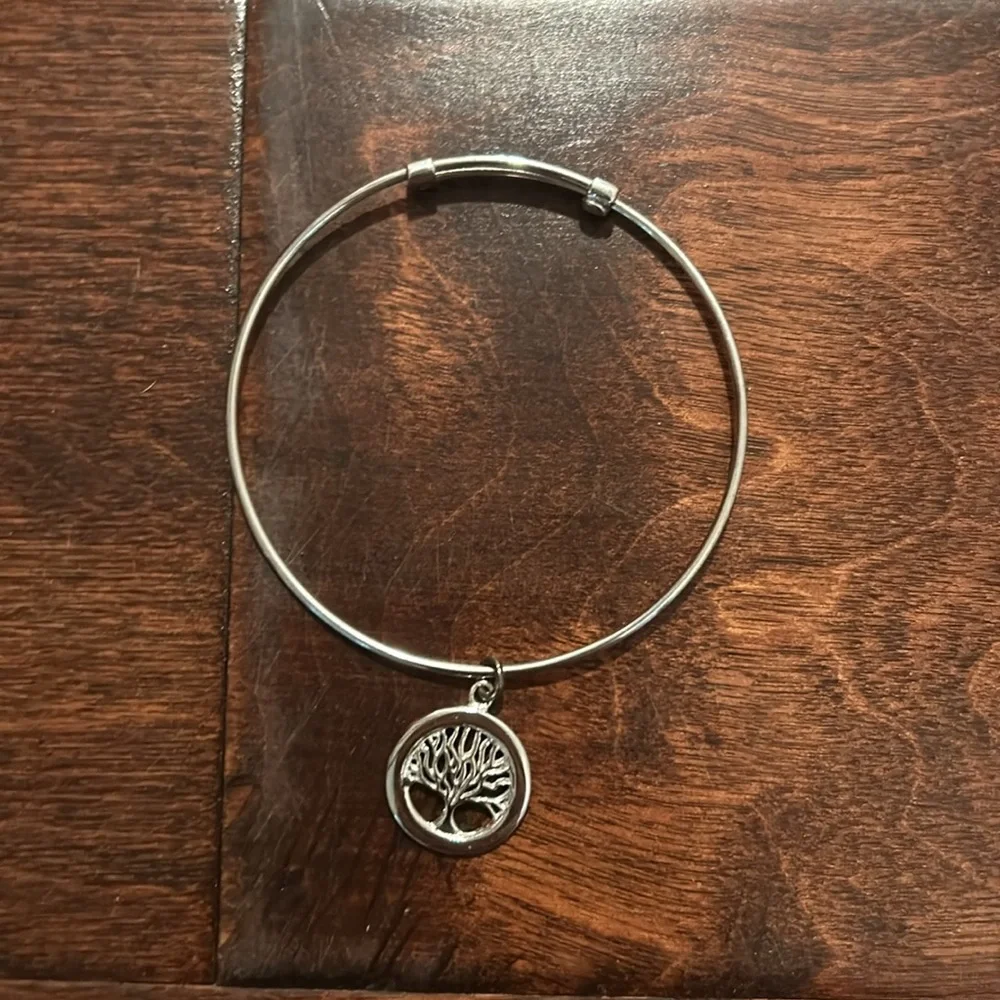 NWT Italian Tree of Life Sterling Silver Adjustable Bangle Bracelet Ross-Simons - Picture 3 of 4